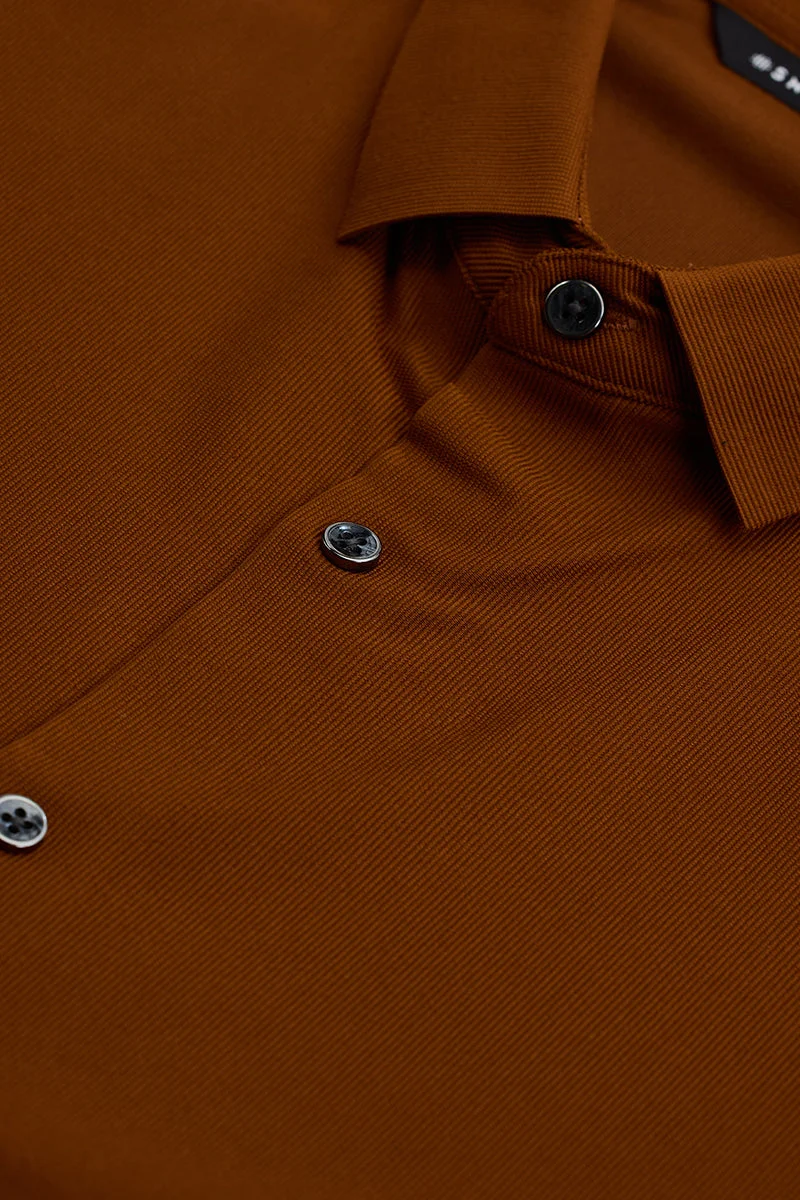 سنيتش Rust Orange Stitchless Stretch Shirt